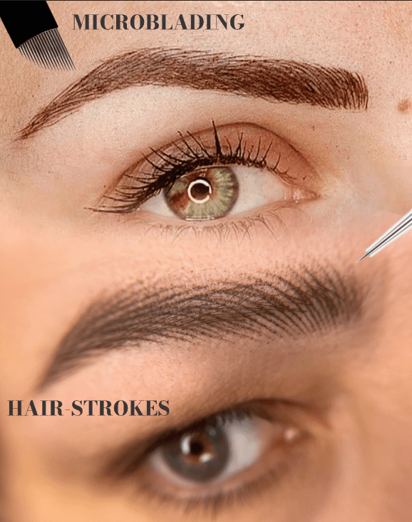 เปรียบเทียบคิ้วลายเส้นกับ สักแบบ microblading